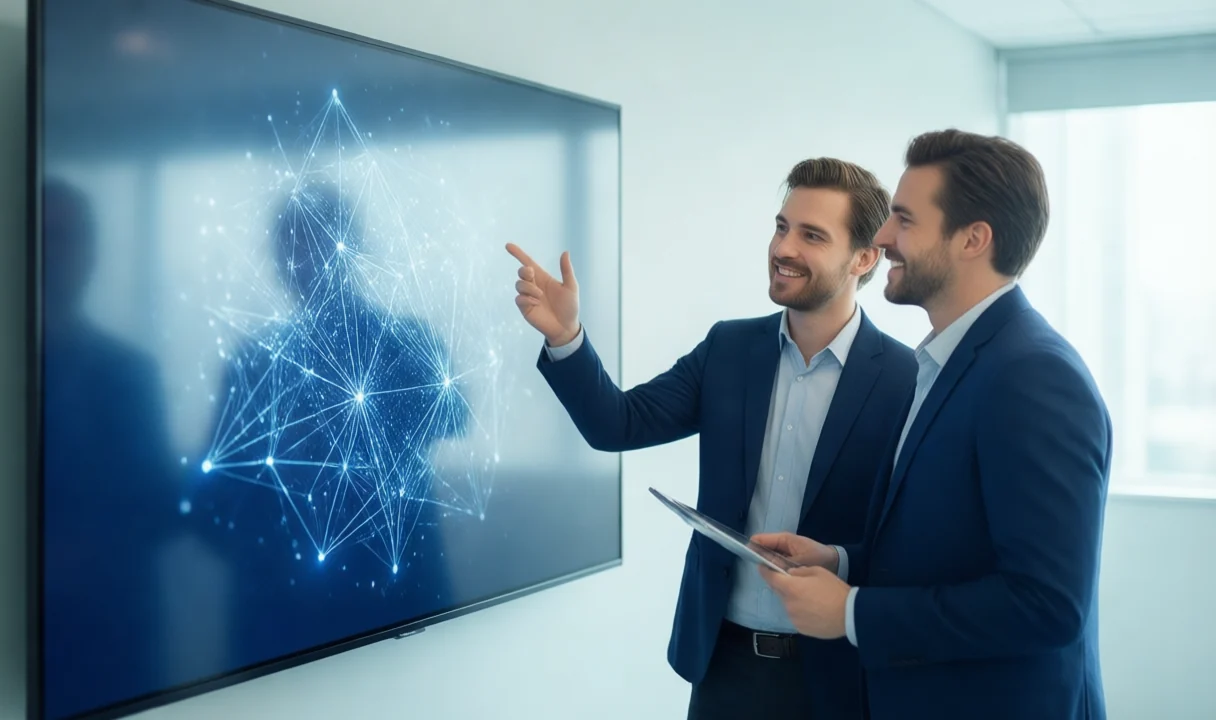 Engineers reviewing post-quantum signature parameter sets on a bright office whiteboard, comparing ML-DSA key and signature sizes.