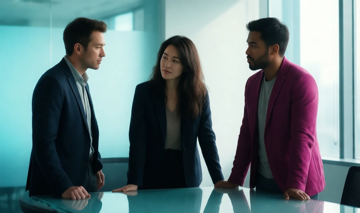 Clean editorial photoreal image of a concerned executive checking his phone in a bright office; no text, no third-party logos, anatomy is correct. Fits a 'wake the CEO' angle 