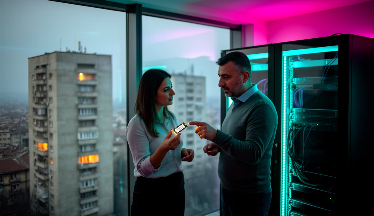 Schemă arhitecturală RAG cu Qdrant on-disk pe NVMe, cuantificare int8 și index DiskANN pentru căutare vectorială la scară.